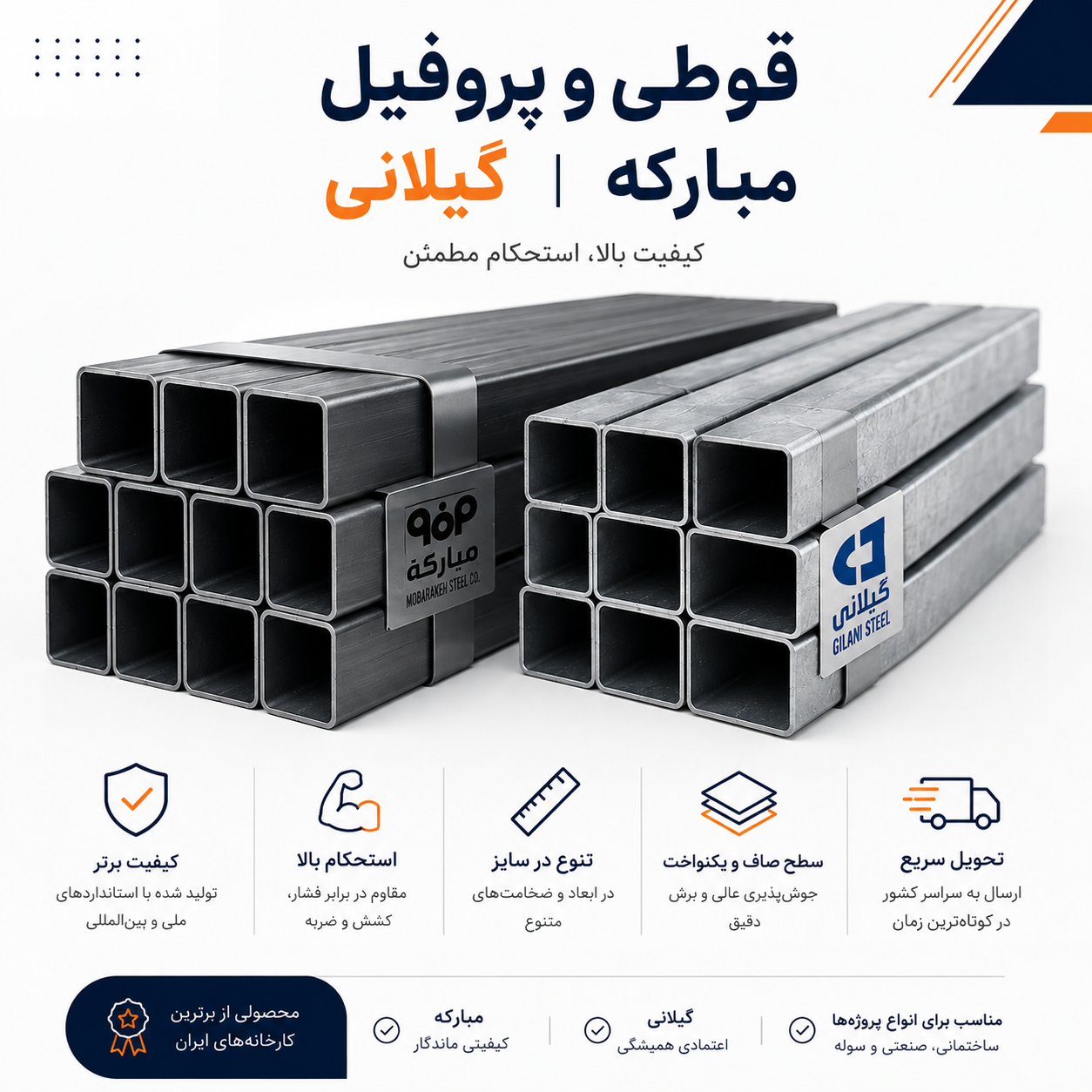 قیمت قوطی و پروفیل تهران امروز ۱۱ شهریور؛ نرخ محصولات مبارکه و گیلانی اعلام شد