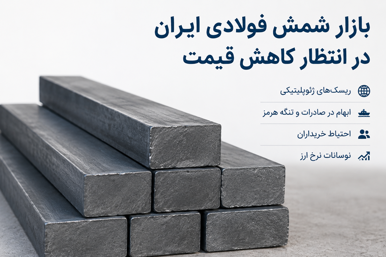 تداوم ابهام‌های ژئوپلیتیکی؛ بازار شمش فولادی ایران در انتظار کاهش قیمت