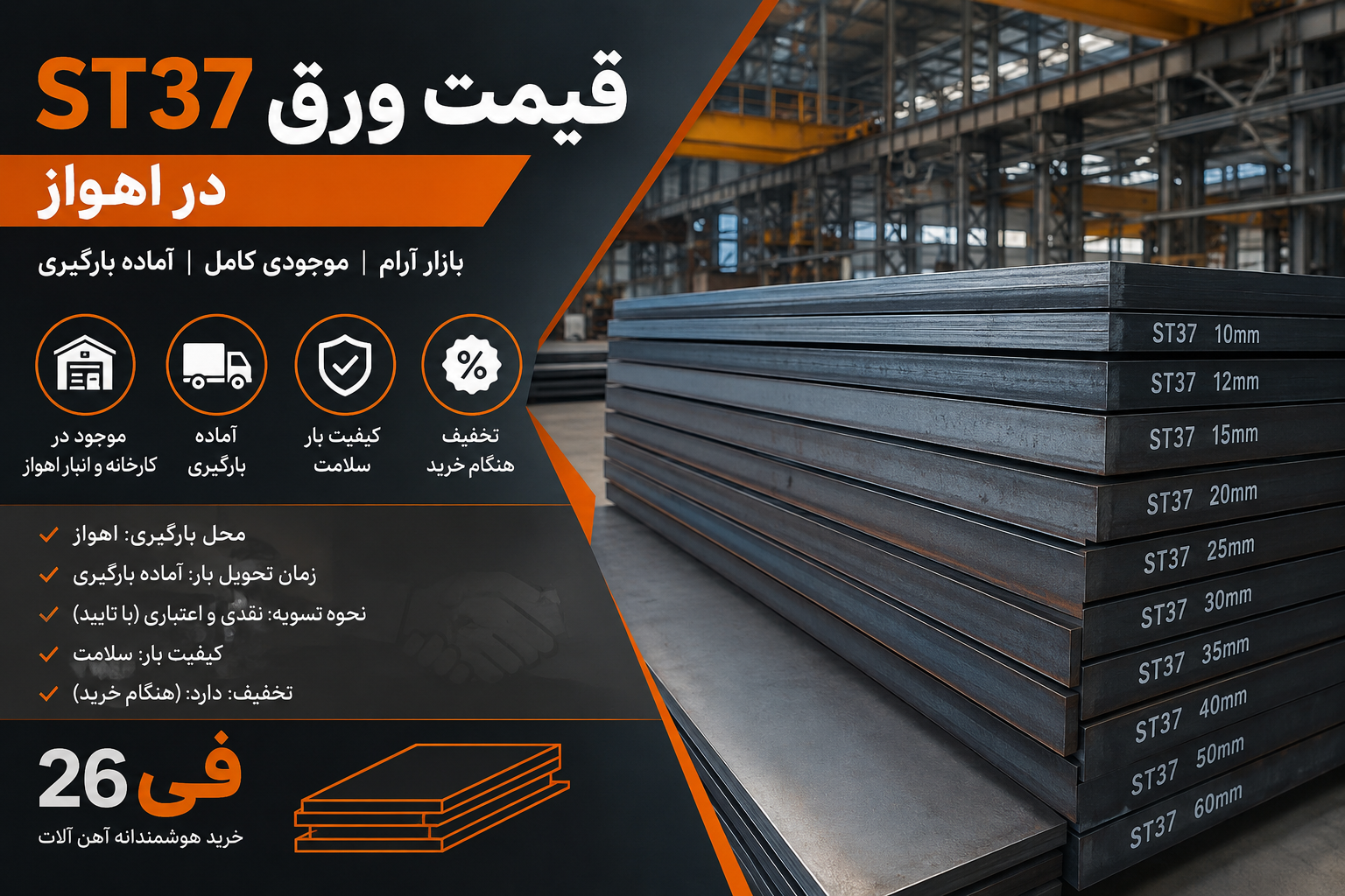 قیمت ورق ST37 در اهواز؛ بازار آرام و آماده بارگیری